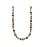 Necklace By Mariana Woman Amethyst and Yellow and Tanzanite Swarovski Crystals