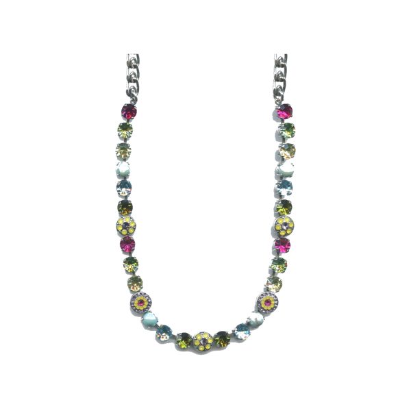 Necklace By Mariana Woman White Mineral and Clear Crystals Swarovski Crystals
