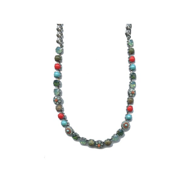 Necklace By Mariana Woman Chic Turquoise Mineral and Amethyst Swarovski Crystals