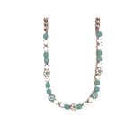 Necklace By Mariana Woman Chic Pearl Mineral and Turquoise Swarovski Crystals