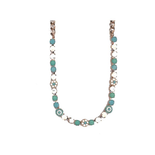 Necklace By Mariana Woman Chic Pearl Mineral and Turquoise Swarovski Crystals