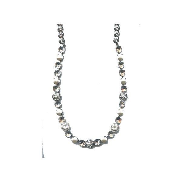 Necklace By Mariana Woman Chic Pearl Mineral and Clear Swarovski Crystals