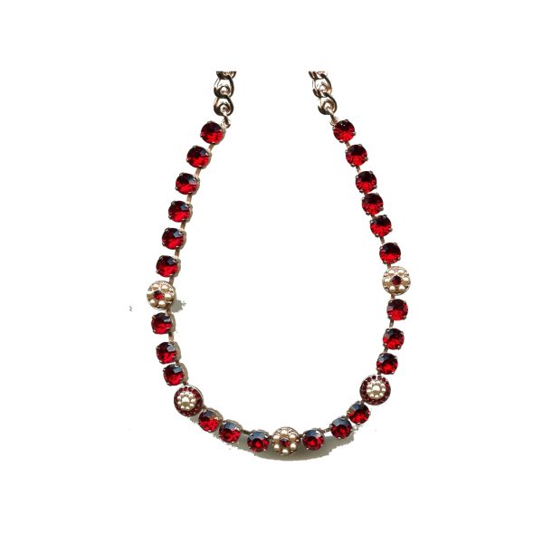 Necklace By Mariana Woman Luxurious Pearl Mineral and Siam Swarovski Crystals