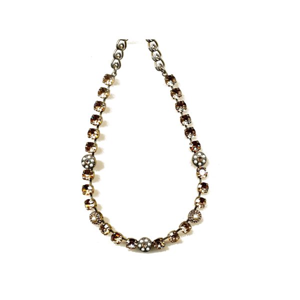 Necklace By Mariana Woman Glamorous Pearl Mineral and Topaz Swarovski Crystals