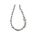 Necklace By Mariana Woman Chic Pearl Mineral and Turquoise Swarovski Crystals - Image 2