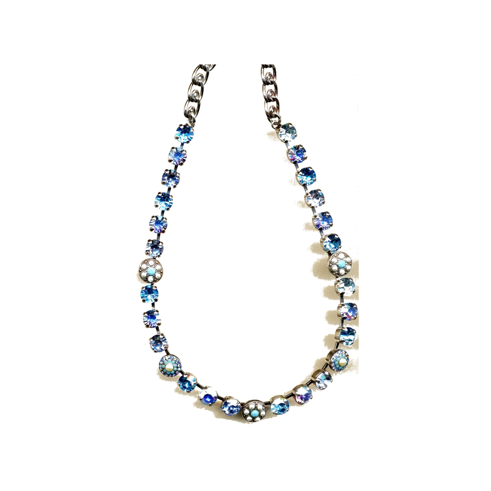 N-3044-1-M48267-YG Necklace By Mariana Woman Chic Pearl Mineral and Turquoise Swarovski Crystals - Image 1