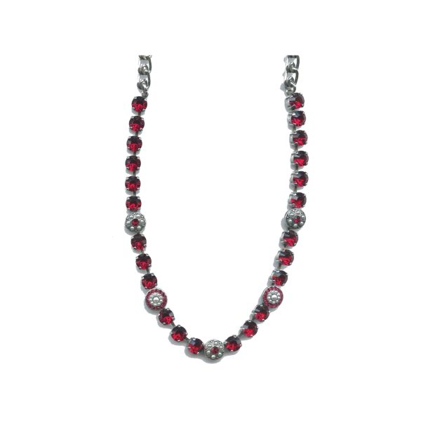 Necklace By Mariana Woman Radiant Pearl Mineral and Ruby Swarovski Crystals
