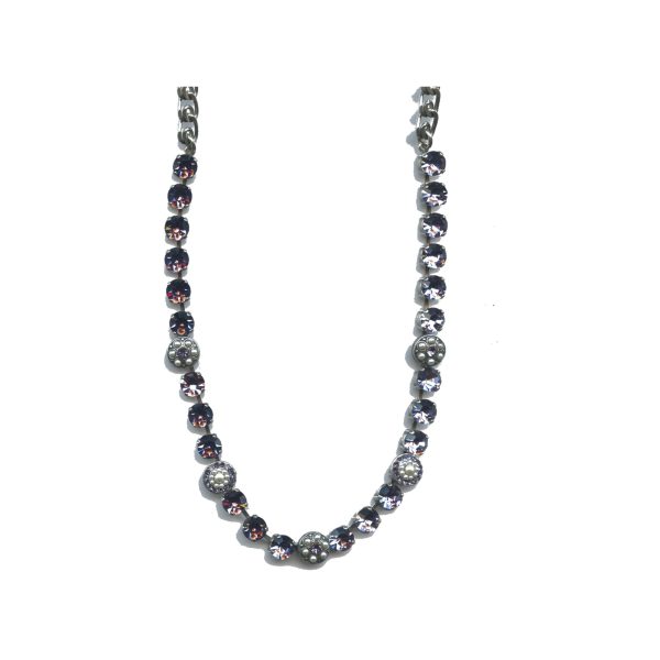 Necklace By Mariana Woman Lovely Pearl Mineral and Tanzanite Swarovski Crystals