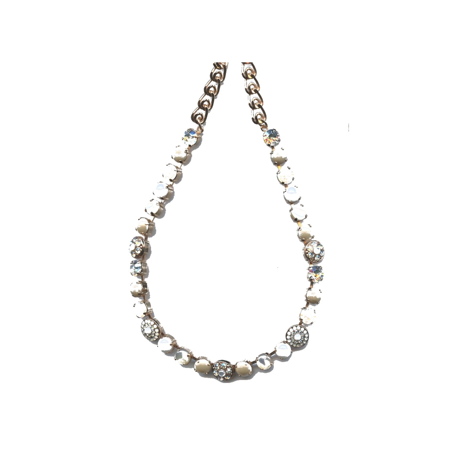 N-3044-1-M5087-SP Necklace By Mariana Woman Chic White Mineral and Clear Swarovski Crystals - Image 1