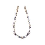 Necklace By Mariana Woman Graceful Opalit Mineral and Violet Swarovski Crystals