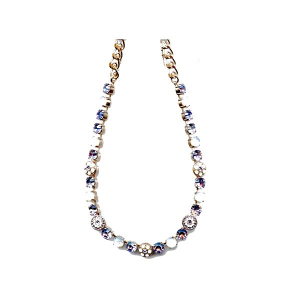 Necklace By Mariana Woman Graceful Opalit Mineral and Violet Swarovski Crystals