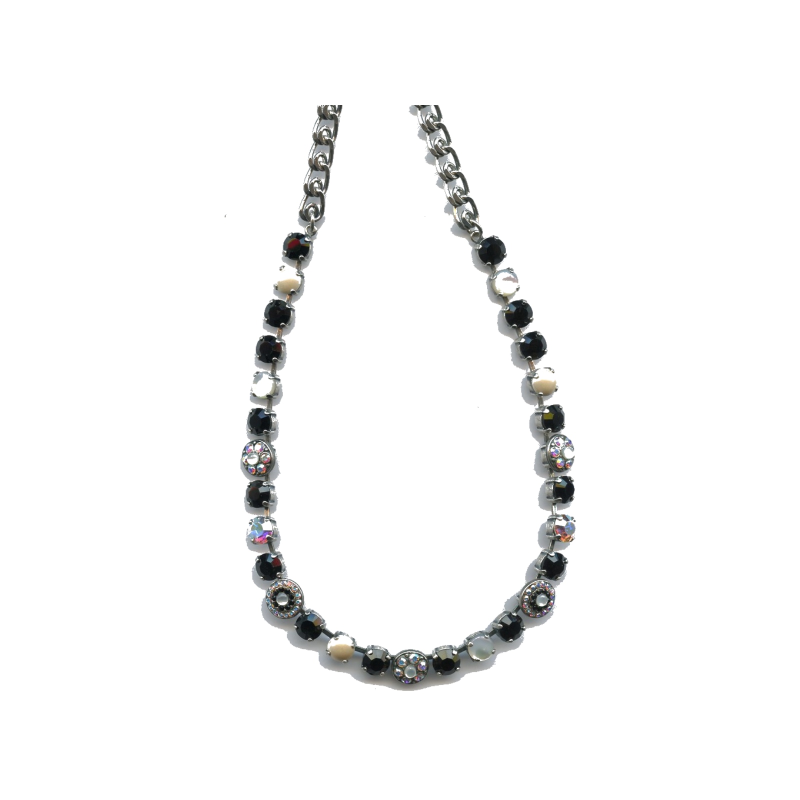 N-3044-1-M87280-SP Necklace By Mariana Woman Chic Pearl Mineral and Jet(Black) Swarovski Crystals - Image 1