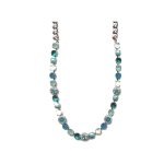 Necklace By Mariana Woman Turquoise Mineral and Blue zircon Swarovski Crystals