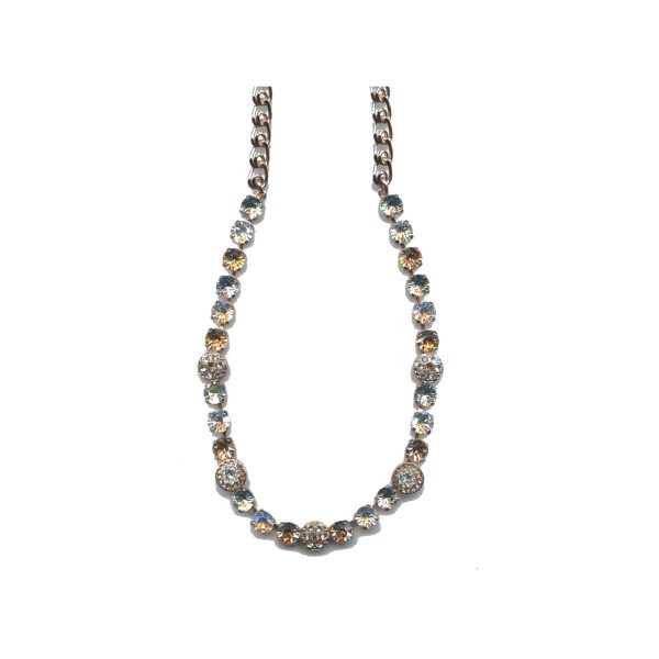 Necklace By Mariana Woman Silk and Crystal Moonligh and Light Swarovski Crystals