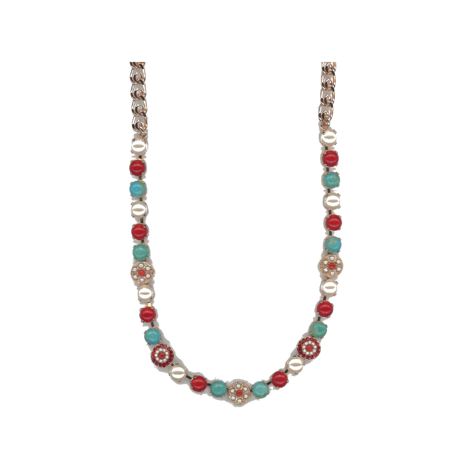 N-3044-1M8-M1126-SP Necklace By Mariana Woman Stylish Turquoise and Laguna Delite Swarovski Crystals - Image 1