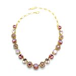 Necklace By Mariana Woman Sparkling Rose Opal and AB Swarovski Crystals
