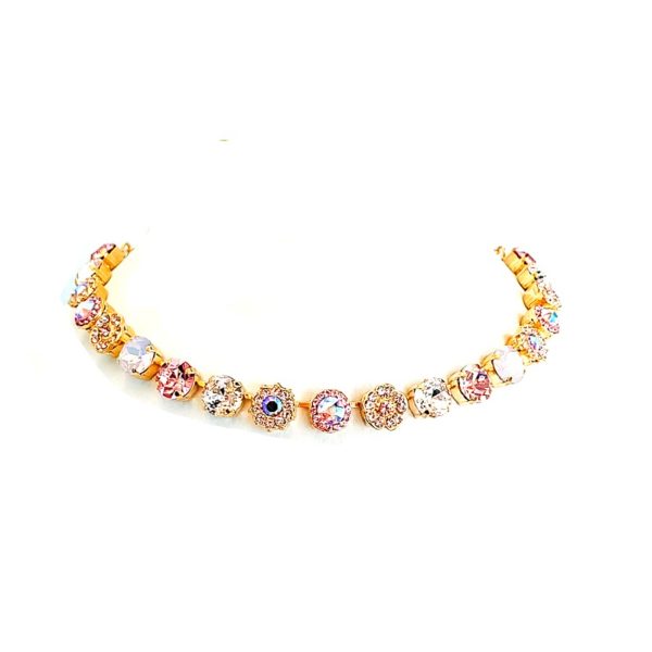 Necklace By Mariana Woman Sparkling Rose Opal and AB Swarovski Crystals