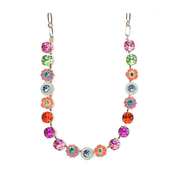 Necklace By Mariana Woman Romantic Hyacinth and Fuchsia Swarovski Crystals