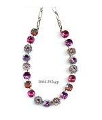 Necklace By Mariana Woman Chic Pink, Peach and Light Sapphire Swarovski Crystals