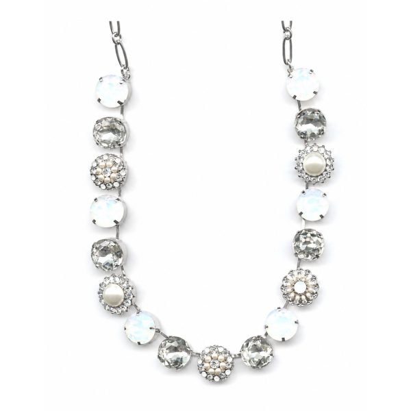 Necklace By Mariana Woman Stylish Cream Pearl, Rose and Opal Swarovski Crystals