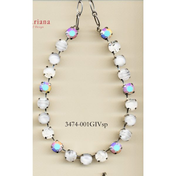 Necklace By Mariana Woman Sophisticated AB and White Opal Swarovski Crystals