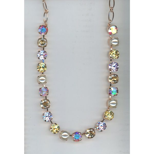 Necklace By Mariana Woman Luminous AB and Golden Shadow Swarovski Crystals