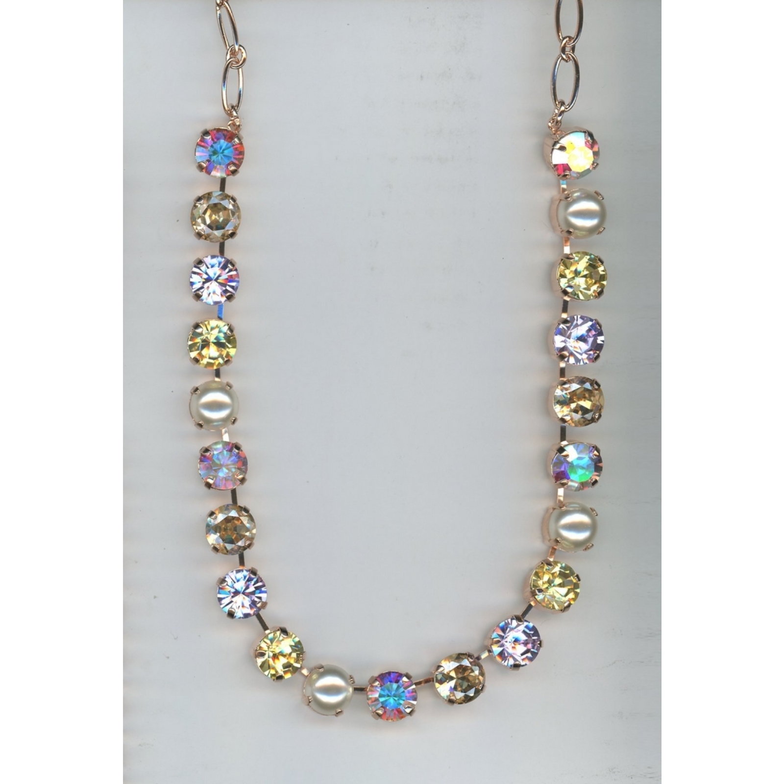 N-3474-01PAT1-SP Necklace By Mariana Woman Luminous AB and Golden Shadow Swarovski Crystals - Image 1