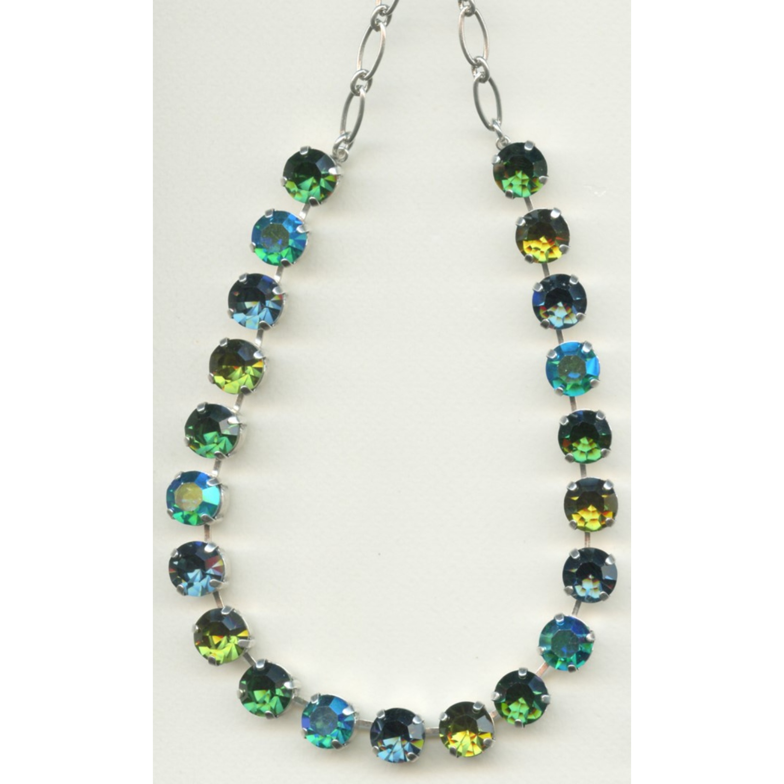 N-3474-1001-SP-2 Necklace By Mariana Woman Contemporary Peridot AB and Emerald Swarovski Crystals - Image 1