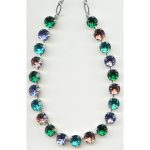 Necklace By Mariana Woman Refined Tanzanite and Fern Green Swarovski Crystals