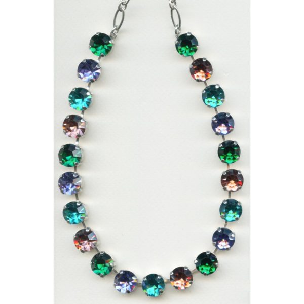 Necklace By Mariana Woman Refined Tanzanite and Fern Green Swarovski Crystals