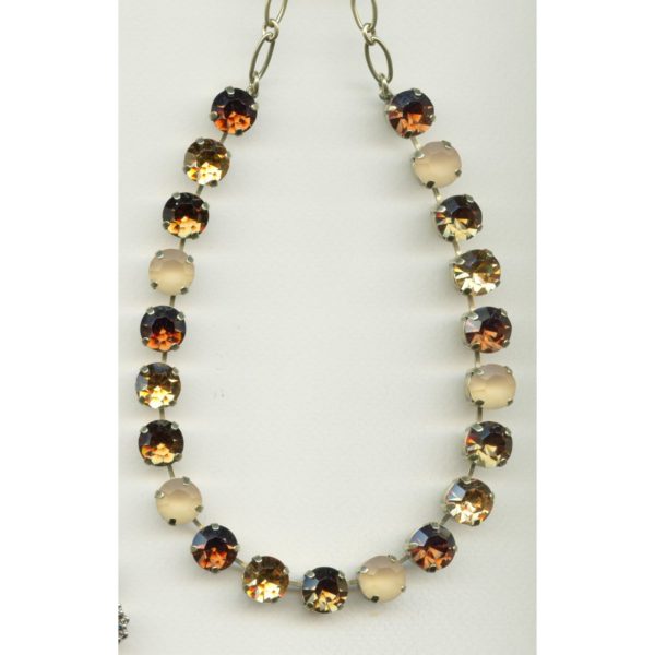 Necklace By Mariana Woman Eye-Catching Smoke Topaz Swarovski Crystals