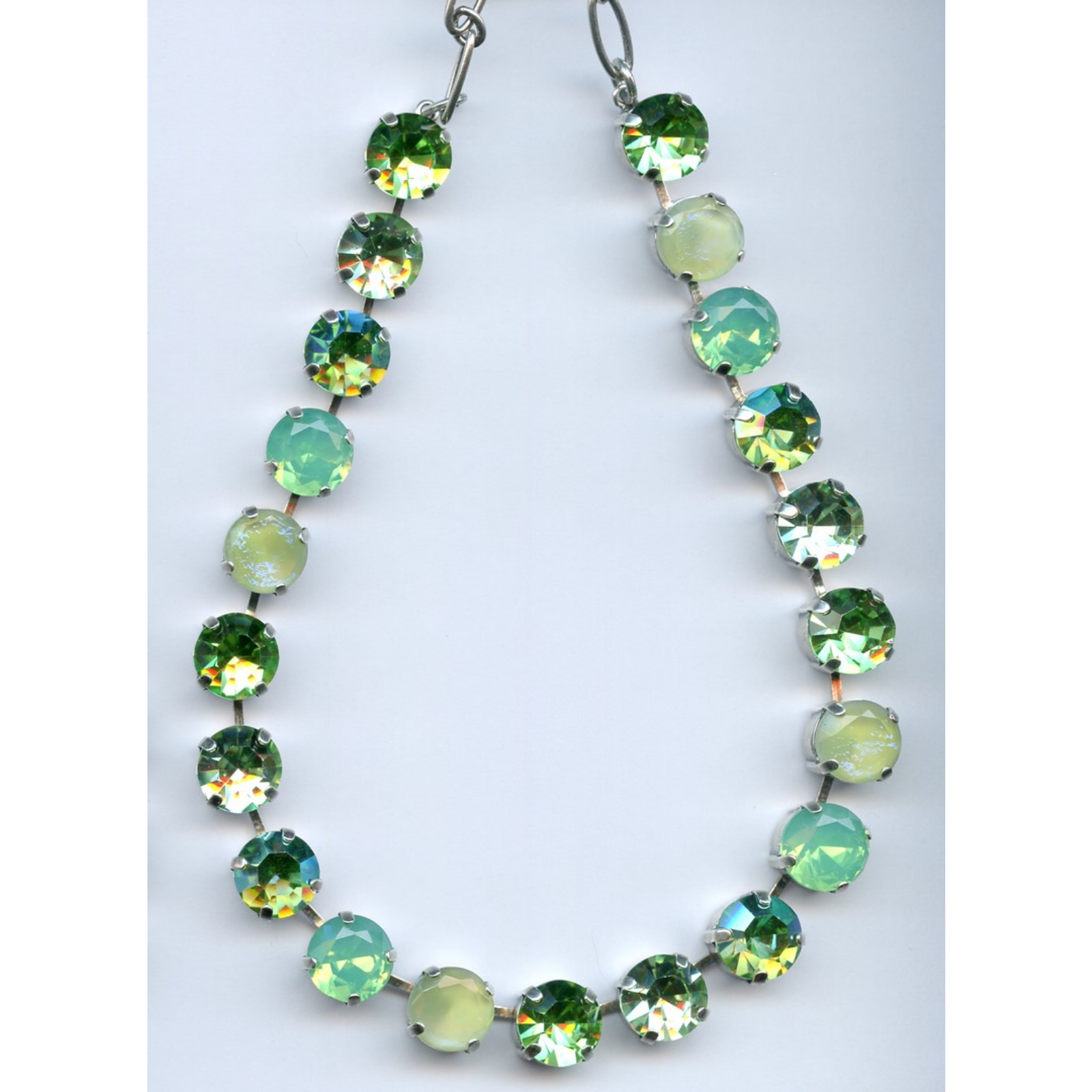 N-3474-1017-SP-2 Necklace By Mariana Woman Charming Peridot and Capri Blue Swarovski Crystals - Image 1