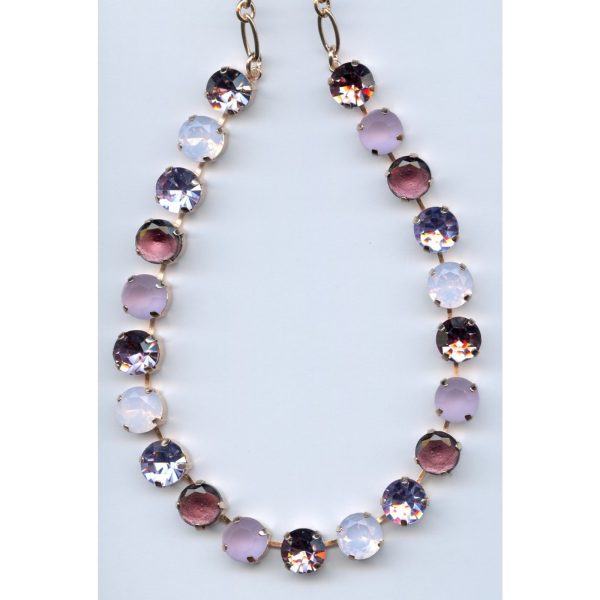 Necklace By Mariana Woman Luxurious Amethyst and Rose Swarovski Crystals
