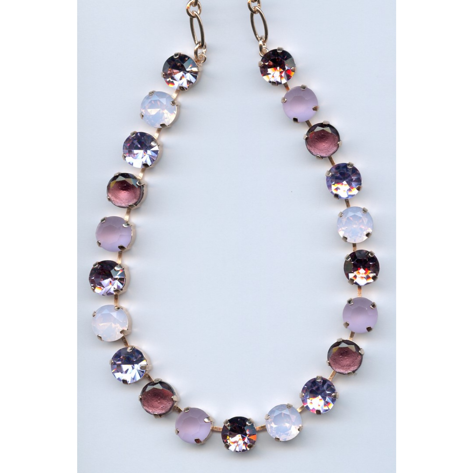 N-3474-1022-SP-2 Necklace By Mariana Woman Luxurious Amethyst and Rose Swarovski Crystals - Image 1