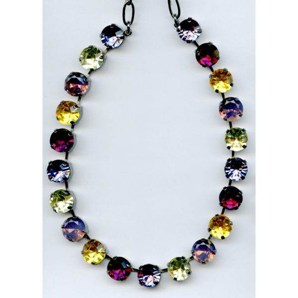 Necklace By Mariana Woman Feminine Purple Opal and Yellow Swarovski Crystals
