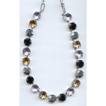 Necklace By Mariana Woman Sophisticated Jet and Pink Swarovski Crystals