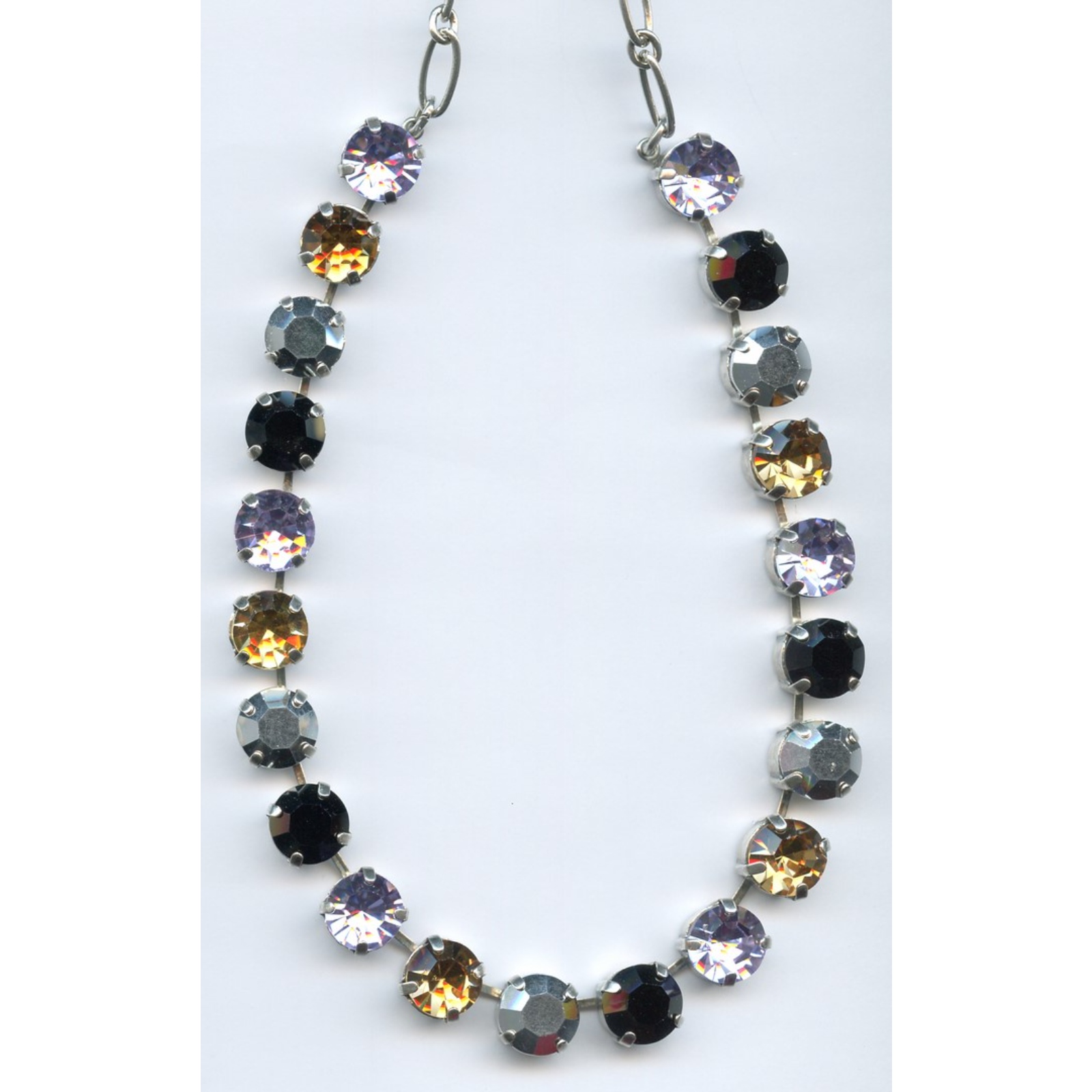 N-3474-1029-SP-2 Necklace By Mariana Woman Sophisticated Jet and Pink Swarovski Crystals - Image 1