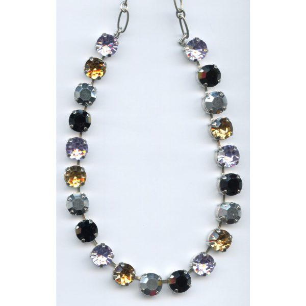 Necklace By Mariana Woman Sophisticated Jet and Pink Swarovski Crystals