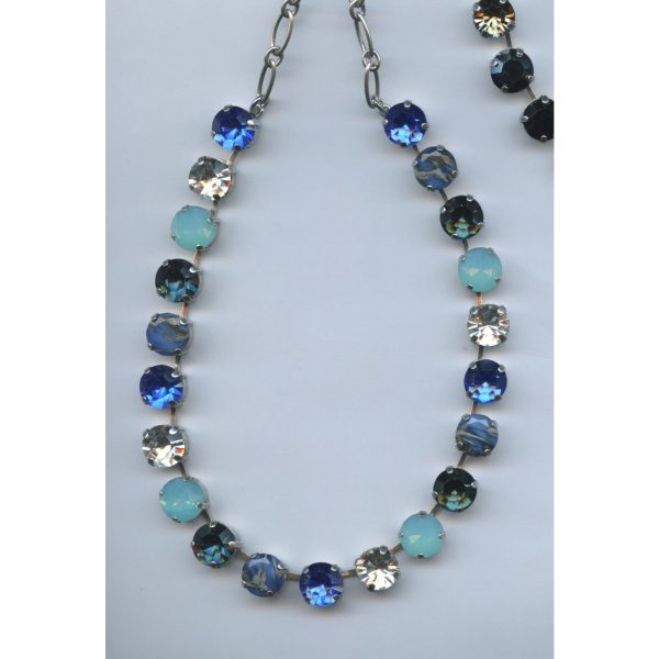 Necklace By Mariana Woman Caribbean Blue Opal and Royal Blue Swarovski Crystals