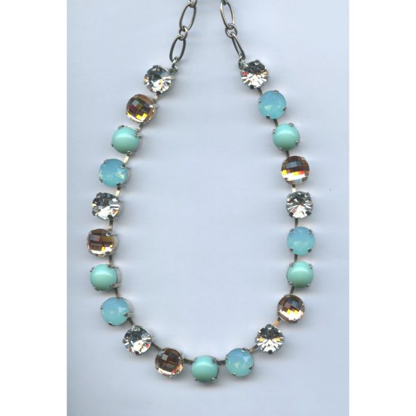 Necklace By Mariana Woman Chrysolite Opal and Light Peach Swarovski Crystals