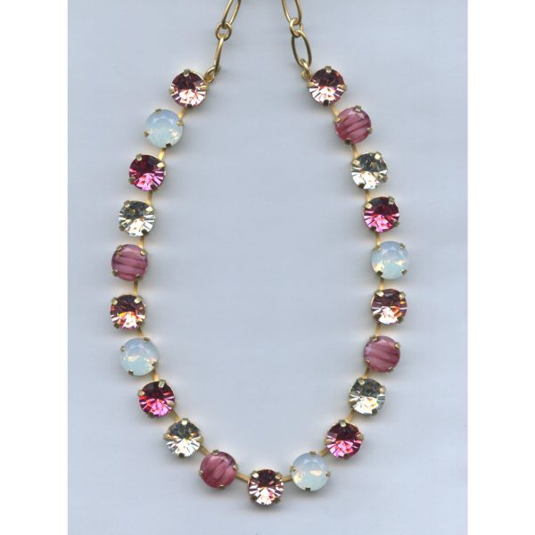 Necklace By Mariana Woman Vibrant Pink and Pink Opal Swarovski Crystals