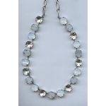 Necklace By Mariana Woman Fashionable White Opal and Shell Swarovski Crystals