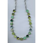 Necklace By Mariana Woman Chic Apple Green and Robin Egg Blue Swarovski Crystals