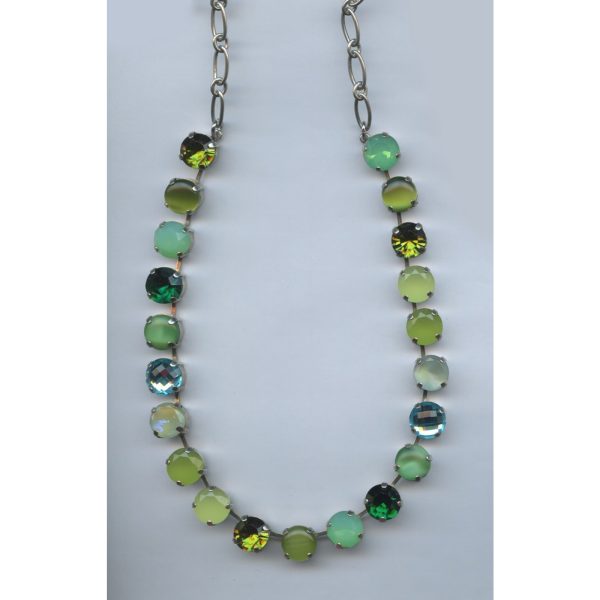 Necklace By Mariana Woman Chic Apple Green and Robin Egg Blue Swarovski Crystals