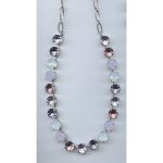 Necklace By Mariana Woman Distinctive White Opal and Violet Swarovski Crystals