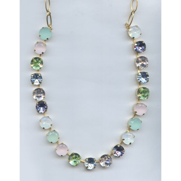 Necklace By Mariana Woman Pinks and light sapphire and Swarovski Crystals