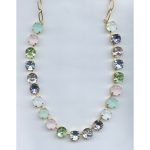 Necklace By Mariana Woman Pinks and light sapphire and Swarovski Crystals - Image 2