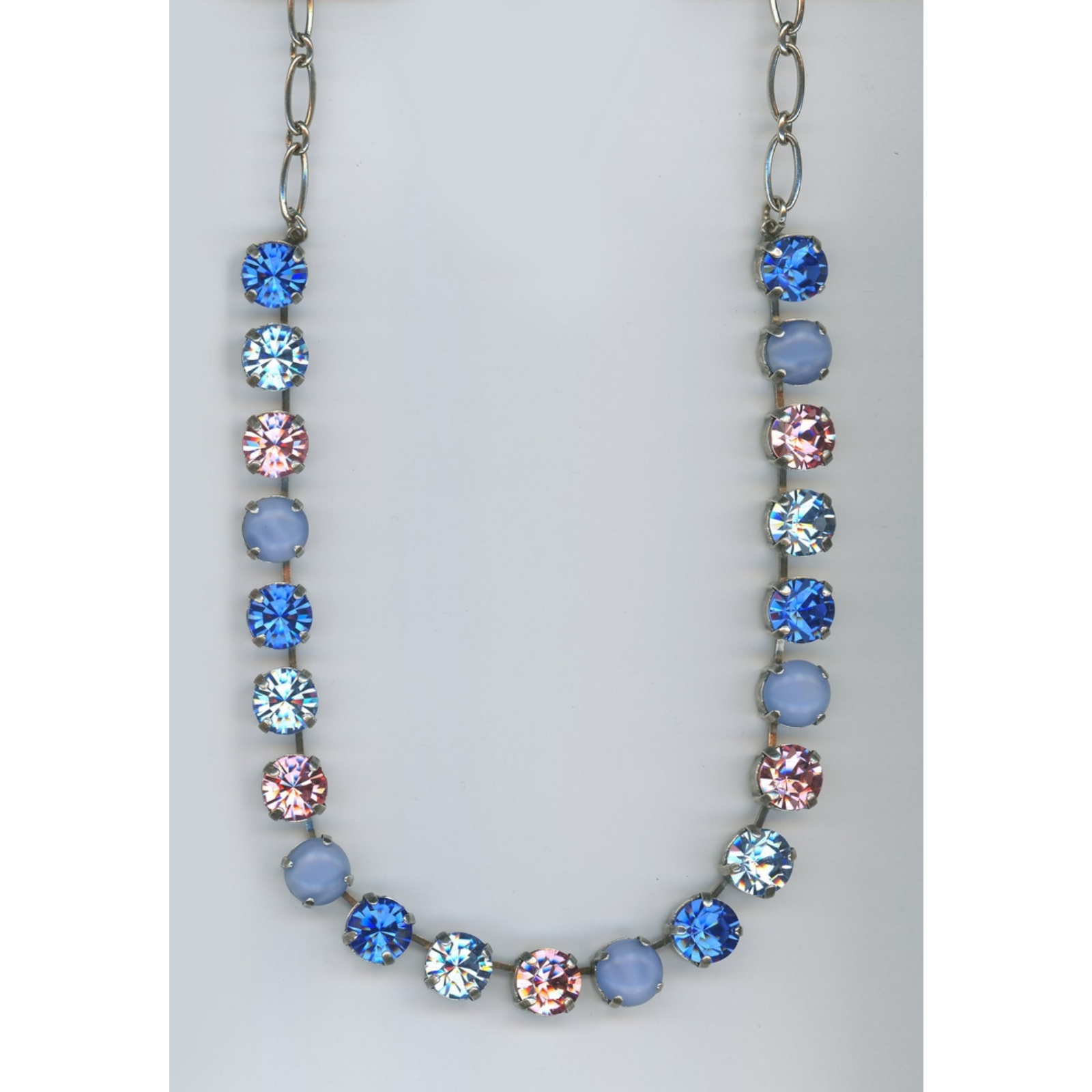 N-3474-1068-SP-2 Necklace By Mariana Woman Air Blue Opal and Sapphire and Swarovski Crystals - Image 1