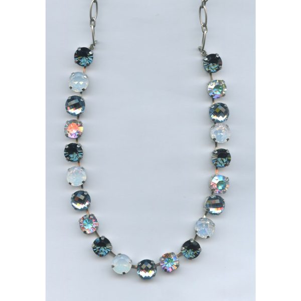 Necklace By Mariana Woman Chic White Opal and Montana Blue Swarovski Crystals