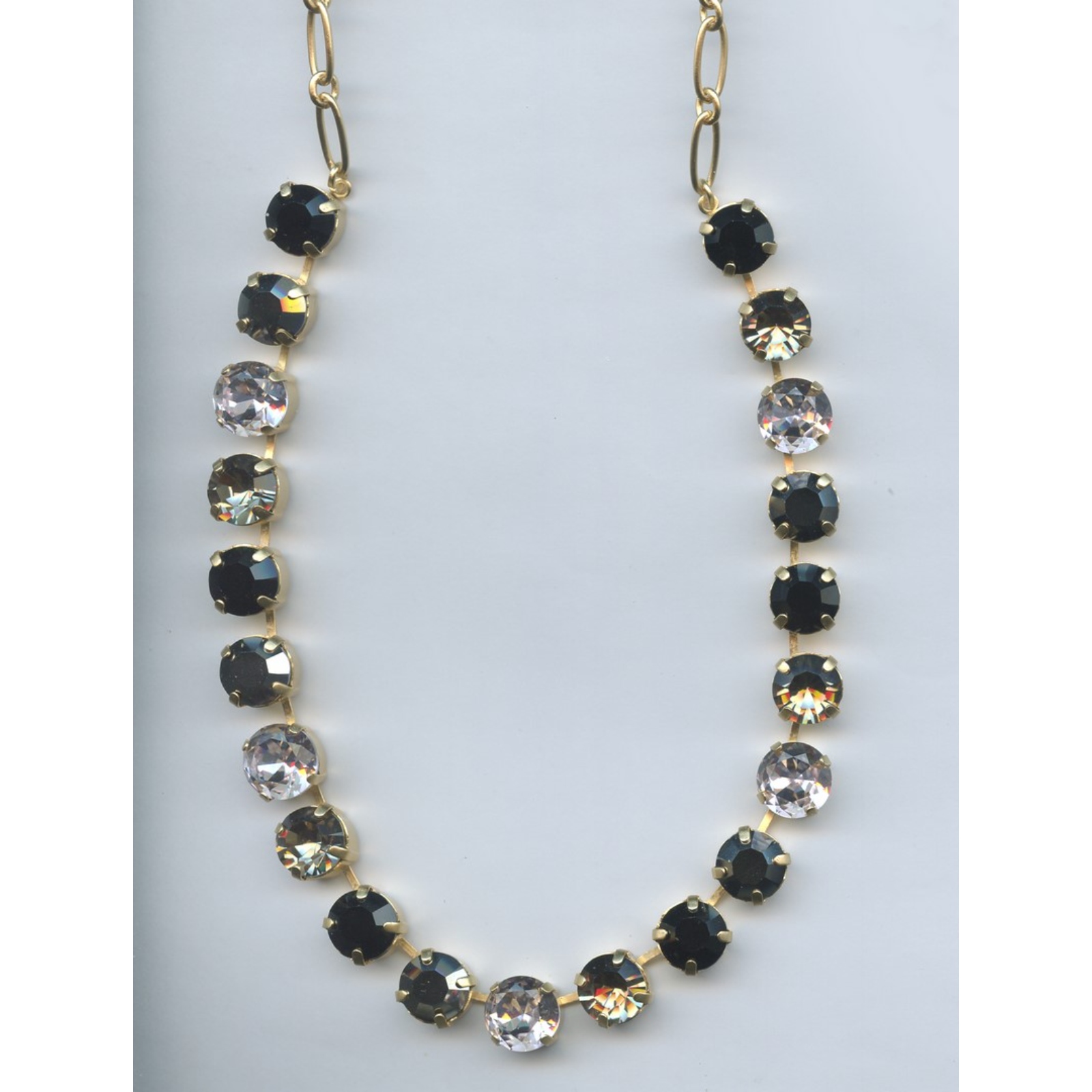 N-3474-1073-SP-2 Necklace By Mariana Woman Eye-Catching Jet and Black Diamond Swarovski Crystals - Image 1